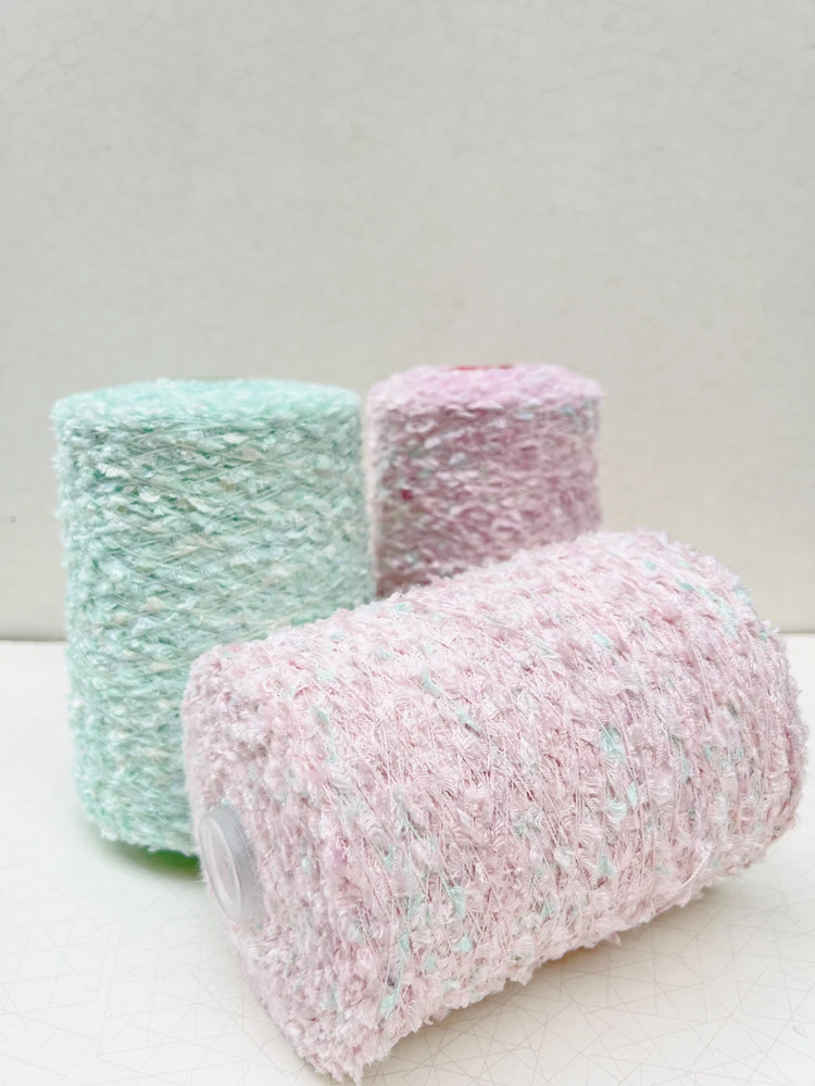 Handmade Mixed Yarn Toothbru Line Intermixed Color ampoo Wave Pattern Thin Mint Color Series Four Seasons Clothing DIY