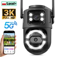 Caméra IP WIFI HD à double objectif 2,4 GHz/5 GHz, suivi automatique, surveillance de sécurité, vision nocturne intelligente, étanche, moniteur CCTV iCsee 1