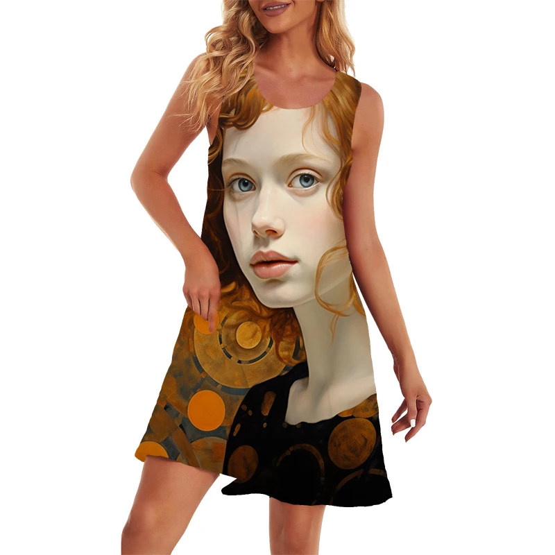 

Мини-платье женское летнее с 3D портретом, пикантное модное повседневное приталенное, В гавайском стиле, модная одежда