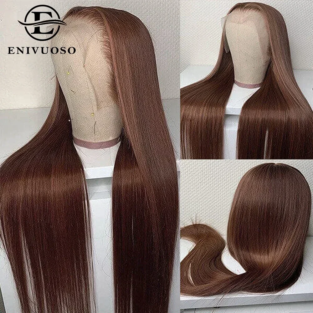 13x4 Long Straight Lace Front Wigs For Black Women Colored Transparent HD Synthetic Lace Frontal Pre Plucked