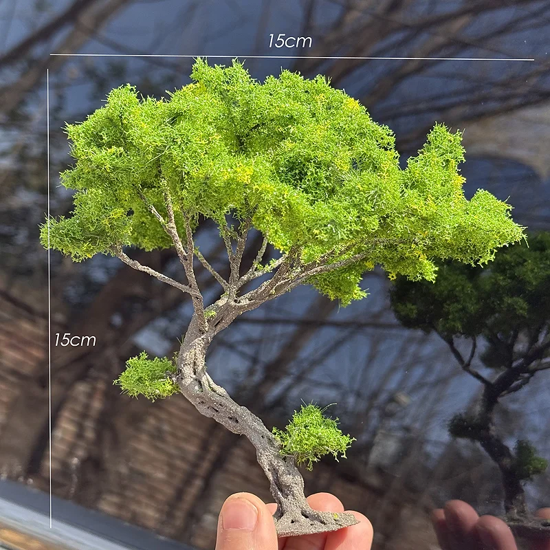 Miniature Green Wire Tree for Landscape Decoration - 12cm