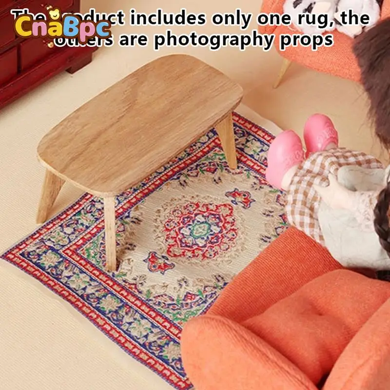 

1:12 миниатюрный турецкий коврик для кукольного домика, напольный коврик, напольный коврик, модель чехла для спальни, ванной, гостиной, декоративная игрушка