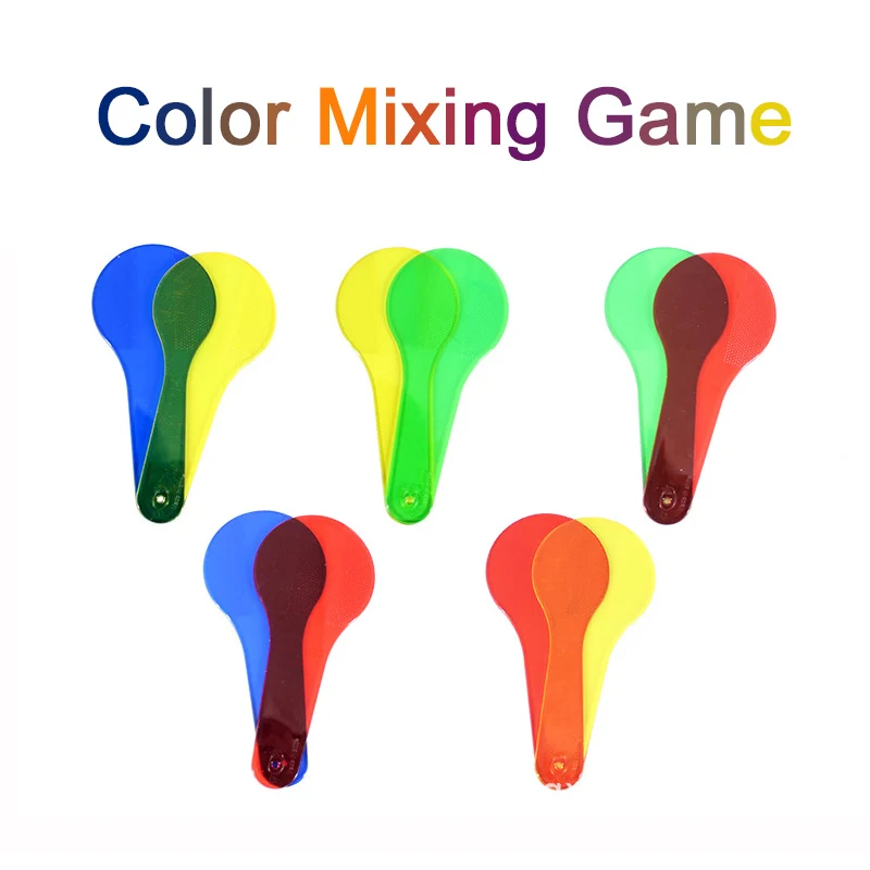 Physics Experimental Equipment 6pcs Color Paddles Physics Teaching Aids Transparent Plastic Optics Color Filter Plate Science Educational Student Rewards TMZ