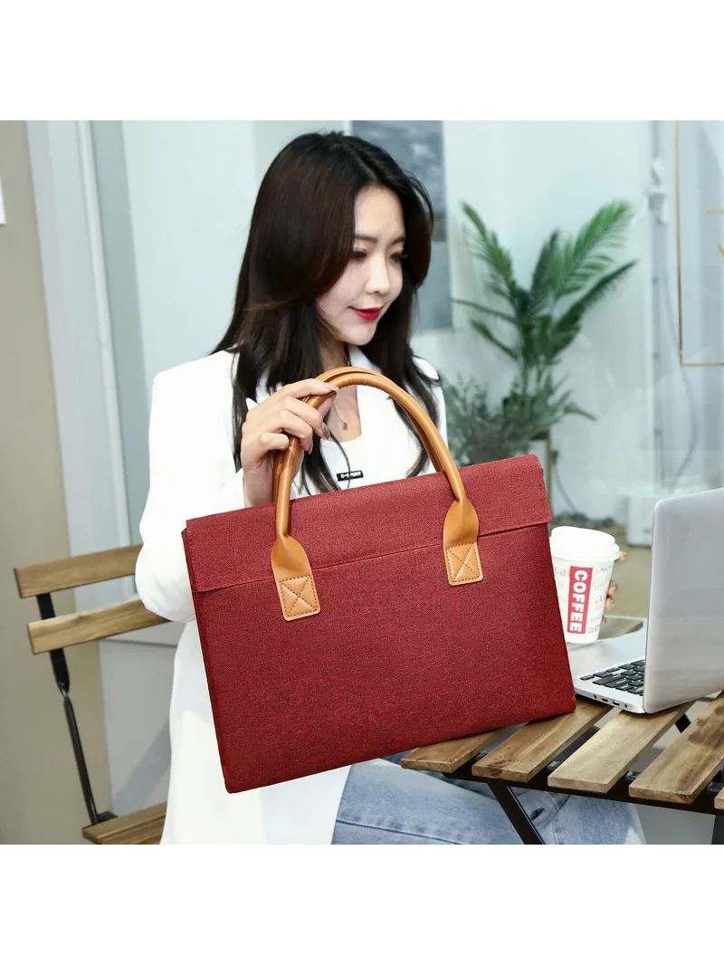 Men Waterproof Oxford Business Briefcase Office Document Storage Handbag Travel Laptop Protection Shoulder Bag Organizer Pouch