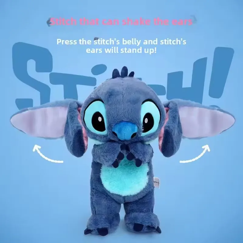 2025 New Lilo&Stitch Plush Doll Breath Child Peluche Kawaii Soothes Toy Anime Baby Music Light Sleep Toys Pink Stitch Kid Gifts 2