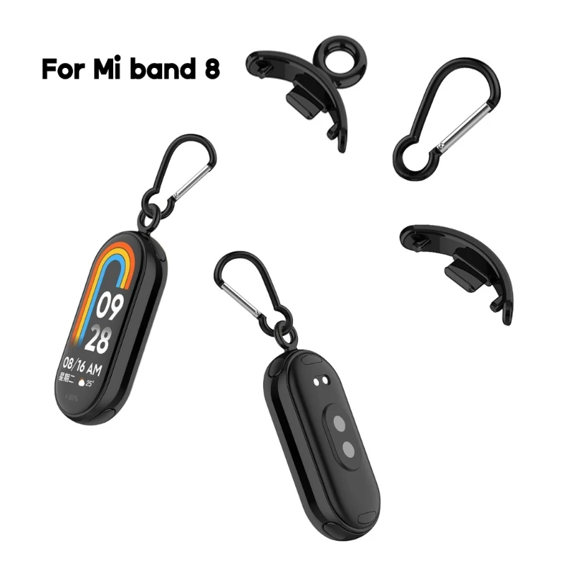 

Модное ожерелье для браслета Xiaomi Mi-Band 8, металлический браслет с подвеской, украшение на шею с карабином, аксессуары