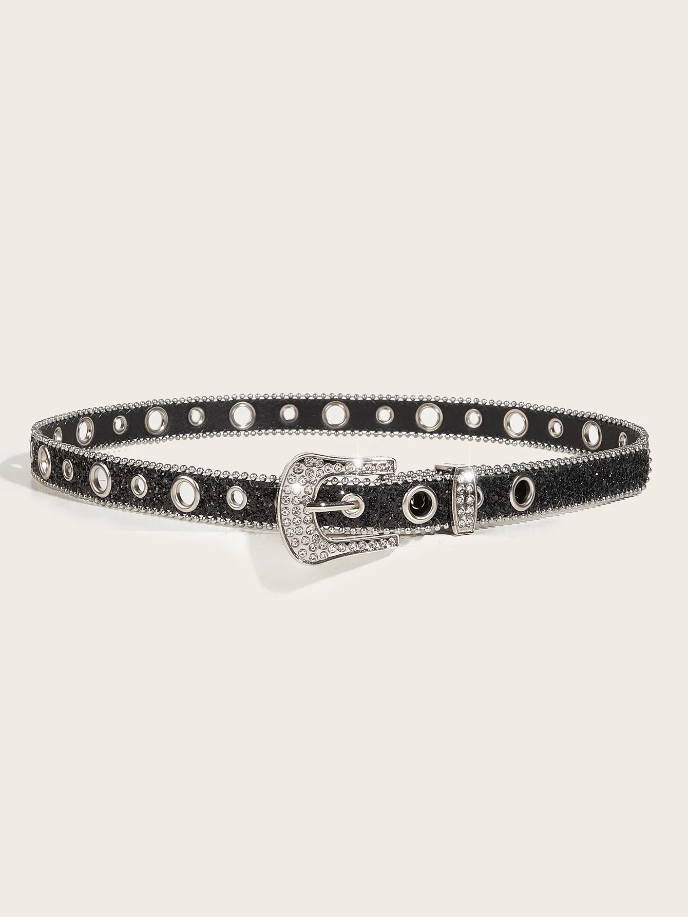 Rhinestone Western Cowgirl Belt - Y2K Sparkling PU Leather Accessory for Women