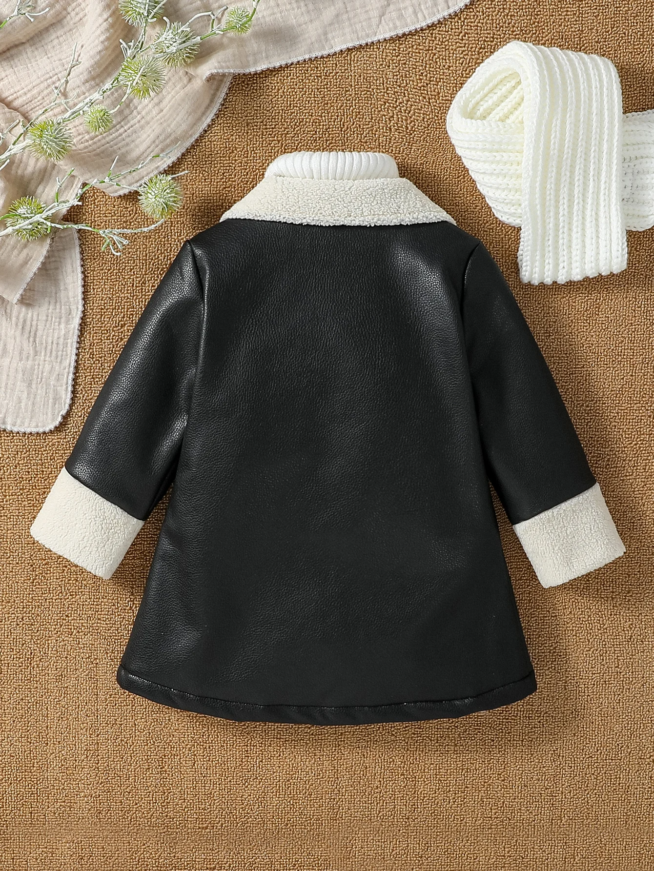 Baby Boys PU Wool-Lined Winter Jacket 2