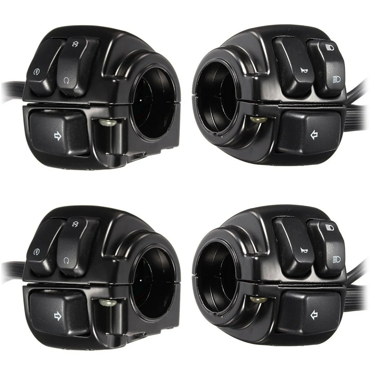 

2 Pair Motorcycle Handlebar Control Lights Switch (25mm) with Wiring Harness for Harley