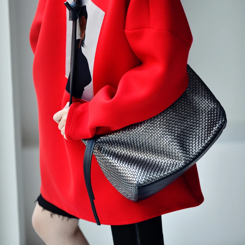 Vendange Women's Bag Fashion Individuality Retro Casual Female bag Genuine Leather Handmade Bag Shoulder Bag 2680