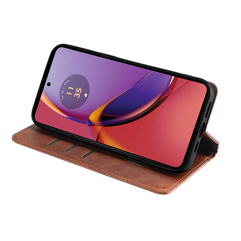 Leather Wallet Flip Case with Cover Stand