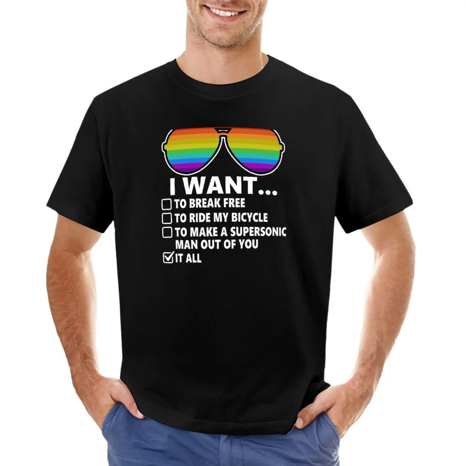 

Funny Music lover Gift Bicycle Costume I Want It All T-Shirt Tee shirt aesthetic clothes custom t shirts mens workout shirts