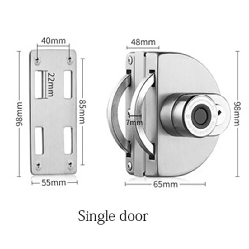 Electronic Lock Fingerprint Glass Door Lock Bluetooth Unlocking Smart Home For Office And Commercial Use