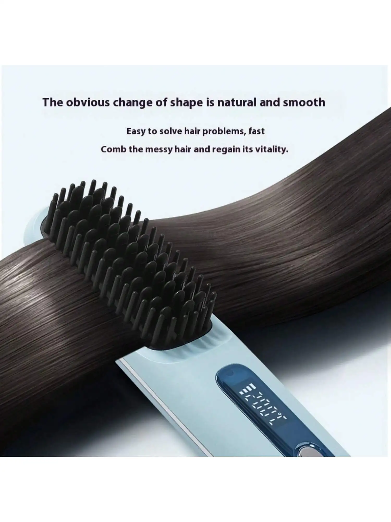 New Wireless LCD Hair Straightening Comb, USB Rechargeable Ceramic Heated Straightener Brush, Portable Negative Ion Hair Straigh 5