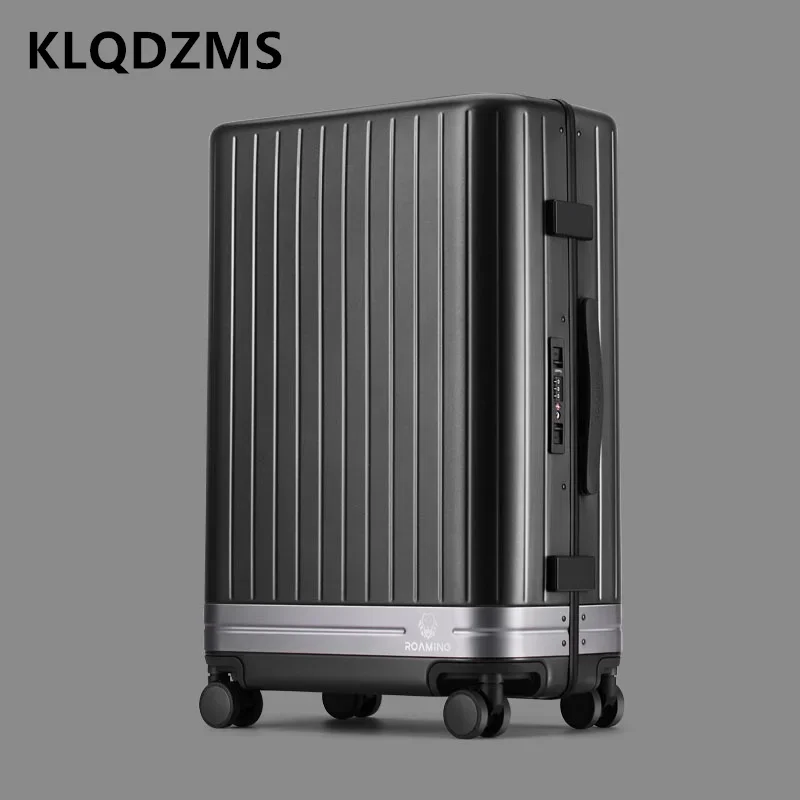 KLQDZMS Rolling Luggage 20"24"26 Inch Aluminum Frame Boarding Box PC Cart Case Cart Style Travel Bag with Wheels Suitcase