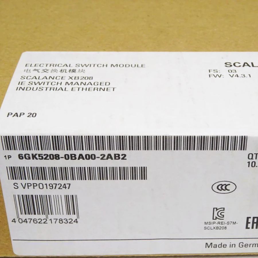 

6GK5208-0BA00-2AB2 SCALANCE XB208 Managed Layer 2 IE Switches 6GK5 208-0BA00-2AB2 New 1 Year Warranty