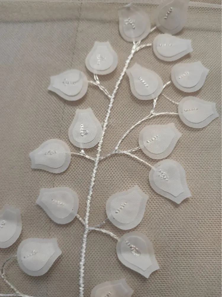 White Small Leaves Wedding Dress Decoration DIY Soft Mesh Lace Fabric