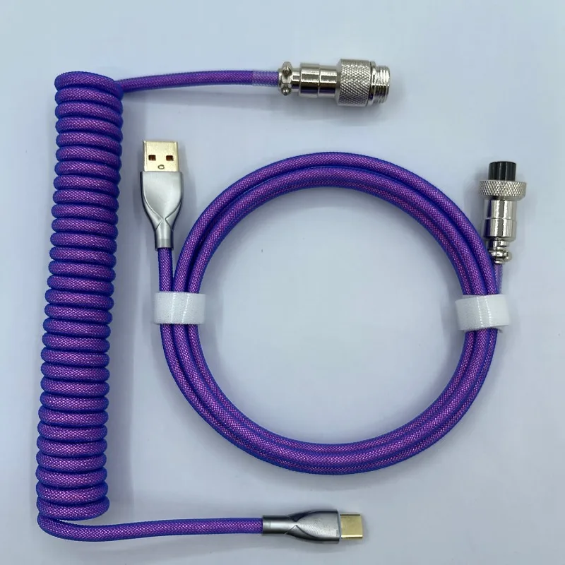 

Mechanical Keyboard Coiled Cable Type C USB Cable Wire Mechanical Keyboard Aviator Desktop Computer Charging Aviation Connector
