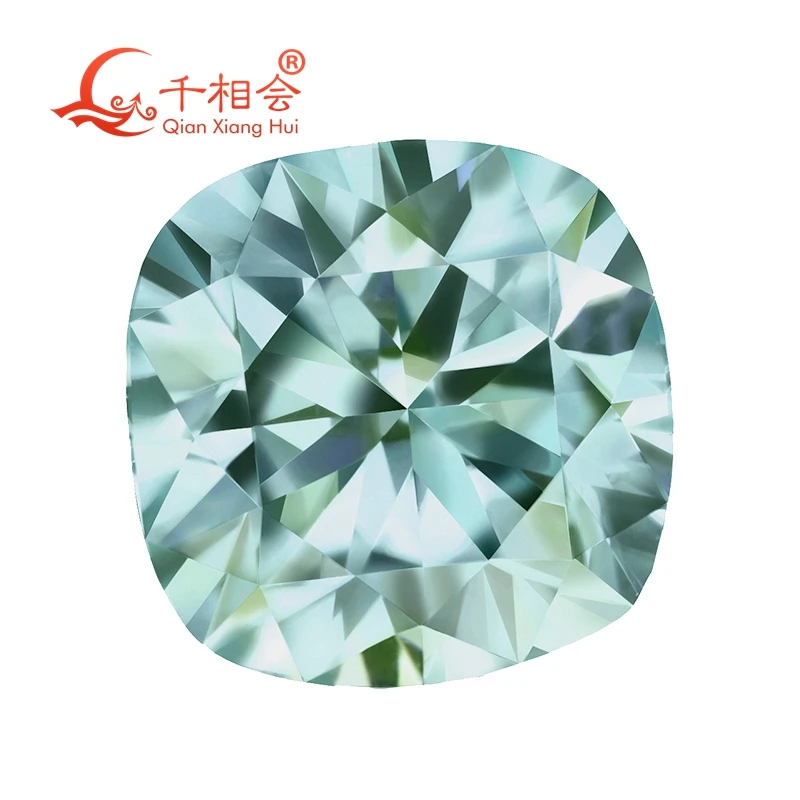 

blue color cushion shape diamond cut Moissanite loose stone for jewelry making