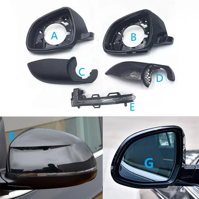 FZJDSD 1Pc Right Passenger Black Mirror Cover Cap Frame 51167327912 Compatible With BMW X3 F25 2014-2017 X4 F26 2014-2018 X5 F15 2014-2018 X6 F16 2015-2019 Mirror Housing Frame Trim