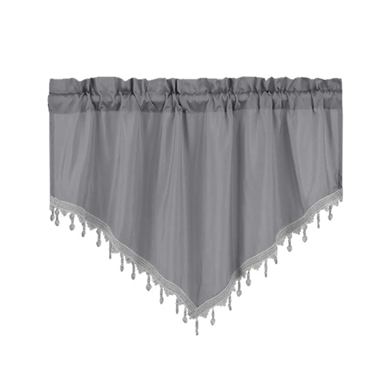 Valance with Tassel Rod Pocket Tier Curtain for Bathroom Kitchen Cabinet