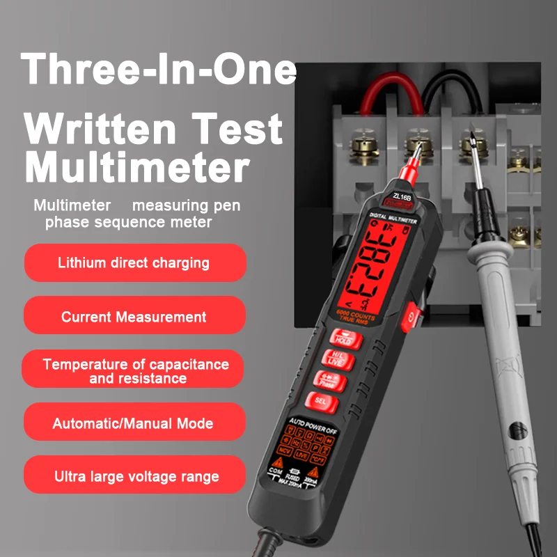 Digital Multimeter ZL16B Rechargeable True RMS Multifunction High Precision Tester NCV AC/DC Votage Current Resistance Ohm Tool