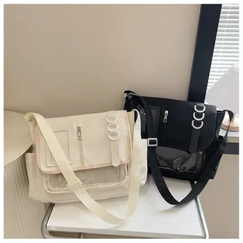 Y2K Japanese Harajuku School Bags for Girls New Transparent Itabag Crossbody Bag DIY Badges Display Plate Ita Bag 1
