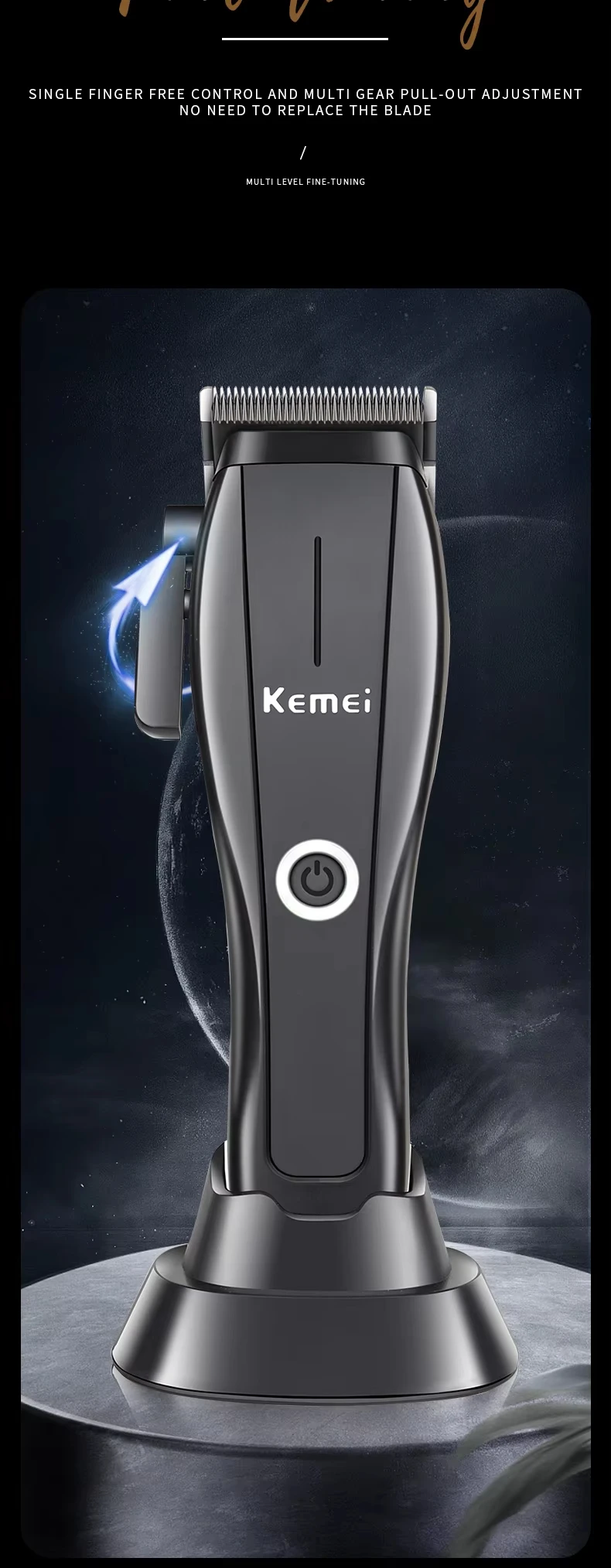 Description Picture 6 of itemKemei KM-2286 KM-2295 Manufacturer Electric Hair Clippers Professional Barber Hair Trimmer For Men Cordless Cutting Machine Kit