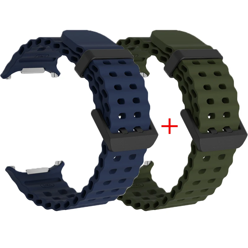 Dual Pack Sports Silicone Marine Band Strap - Premium Accessories