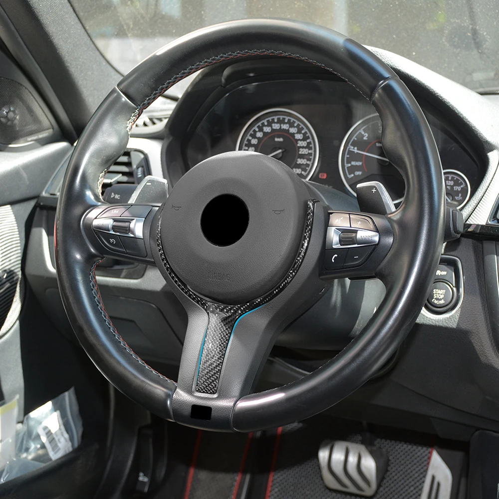 

Dry carbon fiber steering wheel trim for BMW 550D 328M M sport steering wheel upgrade for BMW F10 F20 F30 F32 F34 F48 F25 F26