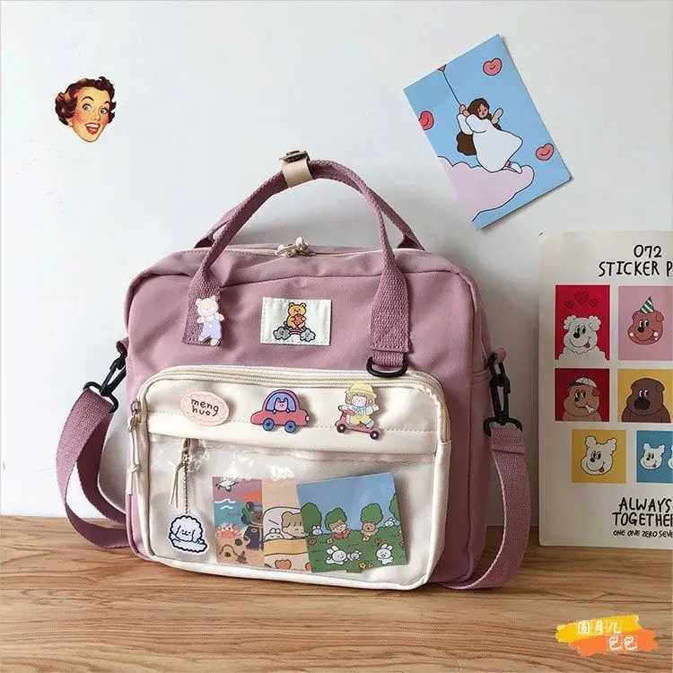 Jiaerdi kawaii ita tasche für jugendliche mädchen harejuku adrette rucksack frauen cartoon transparent jk schulter tasche weiblich bolso mujer – Detail 4