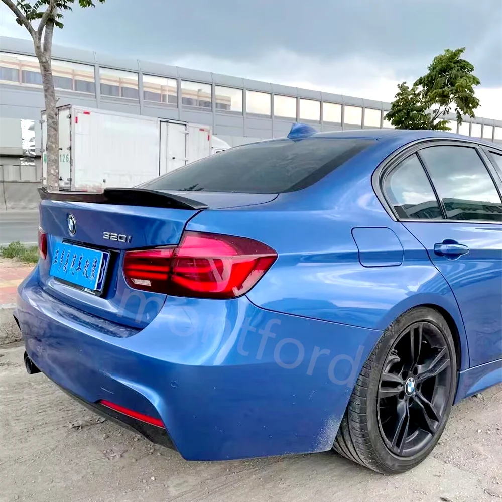 For BMW 3 Series F30 2011--2018 Year CS Style Spoiler Sport ABS Plastic Carbon Fiber Look Rear Wing Body Kit Accessories