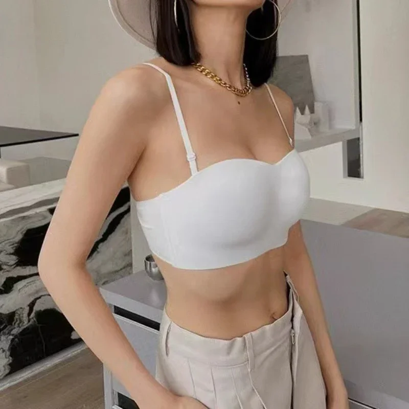 Strapless Bra for Women One-pieces Sexy Tops Seamless Bra Corset Traceless Nude Shaping Underwear Gathering Push Up Bra
