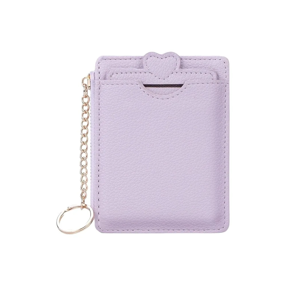Fashion Love Heart Woman Wallet Zipper Multi-card Slot Short Card Bag PU Leather Multi-functional Cartoon Card Holder Lady 11