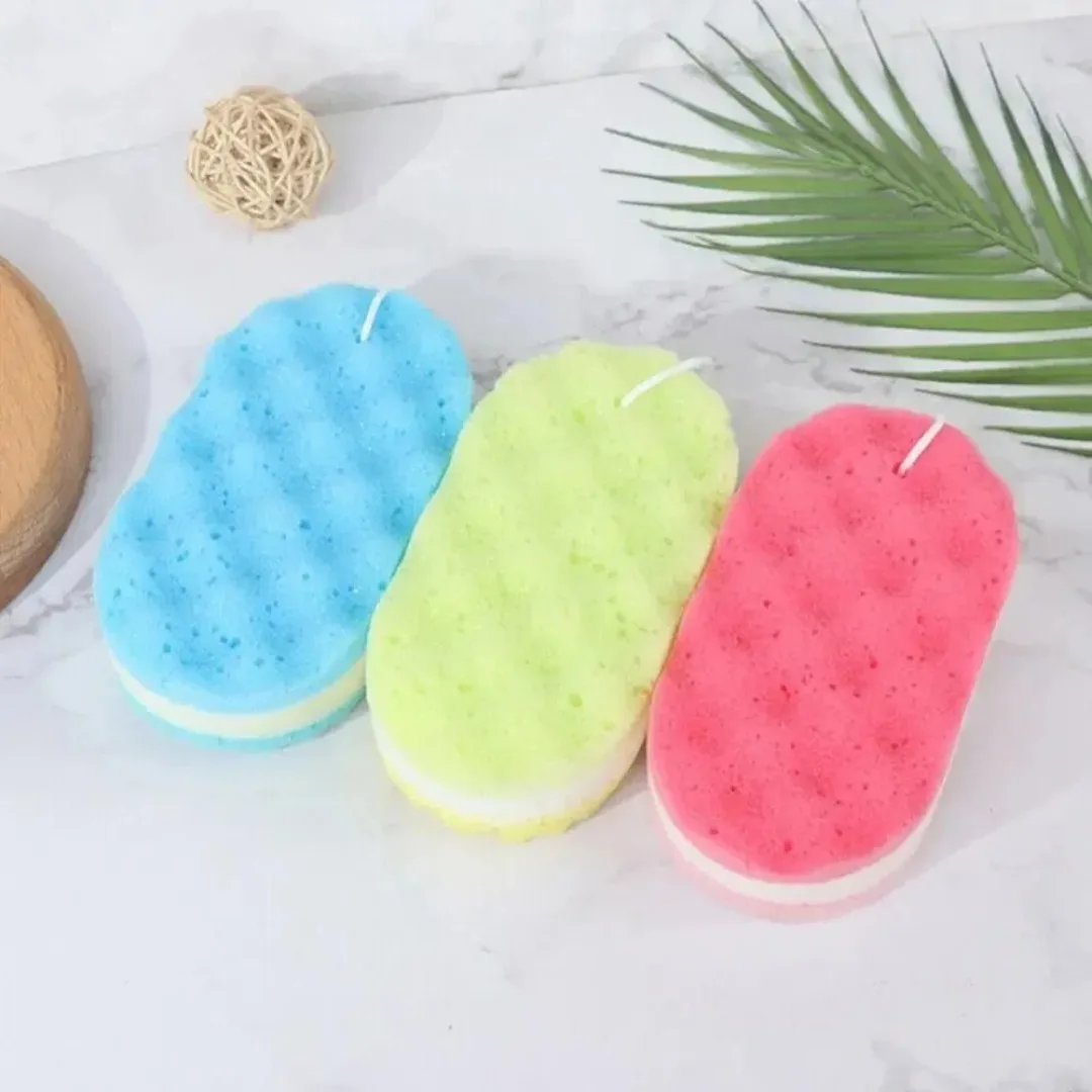 Three-layer Wave Bath Sponge Exfoliating Body Brush Shower Skin Clean Massage Cleaning Shower Brush Skin Remover Bath Supplies