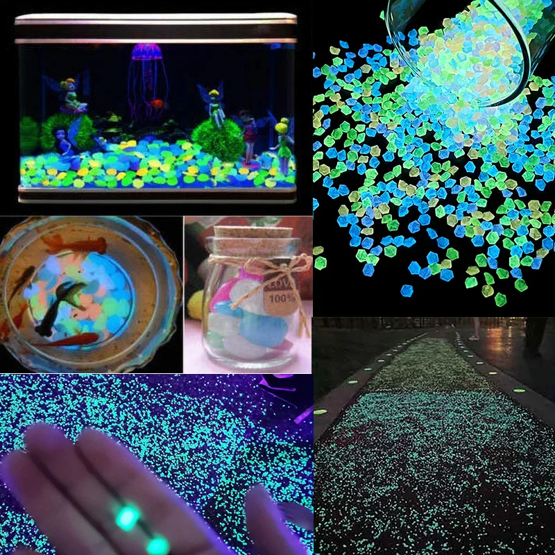 1000pcs Luminous Stones Glow In Dark Fish Tank Pebbles For Home Garden Aquarium Decoration Microlandscape Plant Pot Decor Rocks glow stones,decorative stones,artificial stones