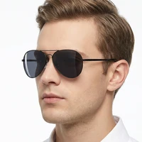 Classique grand pilote lunettes de soleil polarisées hommes de luxe en métal noir Aviation lunettes de soleil mâle mode conduite vacances nuances UV400 2