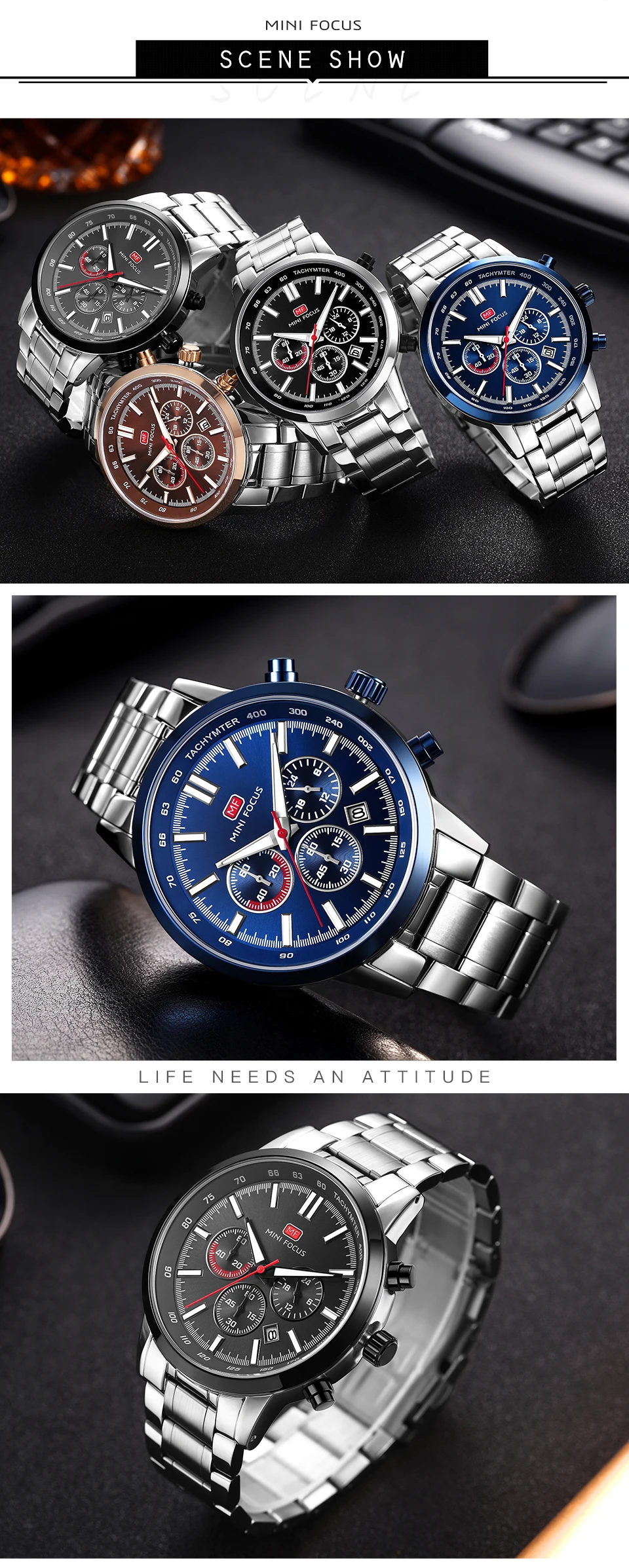 MINI FOCUS quartzhorloge voor heren Waterdicht_voghion.com