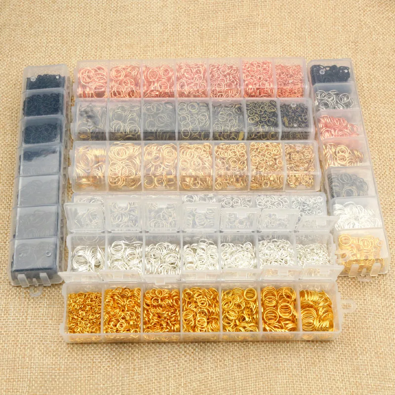 Jump Ring Ein Set Box 3 4 5 6 7 8 10mm 8 Farben Open Jump Ringe Split Ringe link Schleife Für DIY Schmuck, Die Entdeckungen Anschluss
