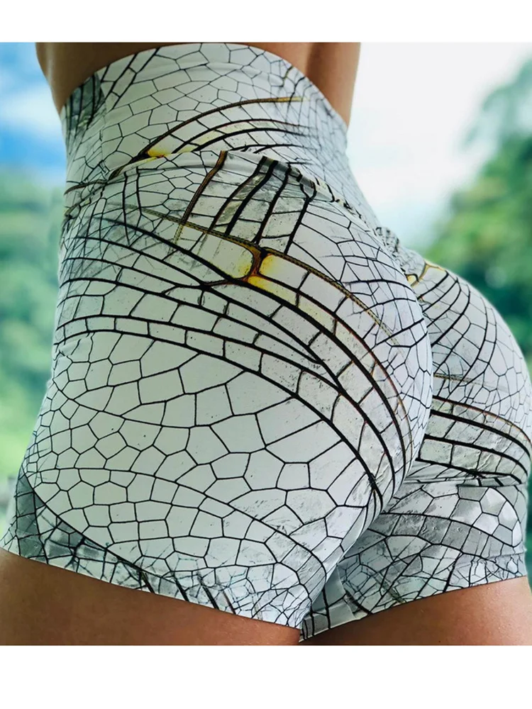 Crack Printing Sexy Shorts for Women Fitness Casual High Waist Summer Gym Running Sports Bottoms Breathable Streetwear