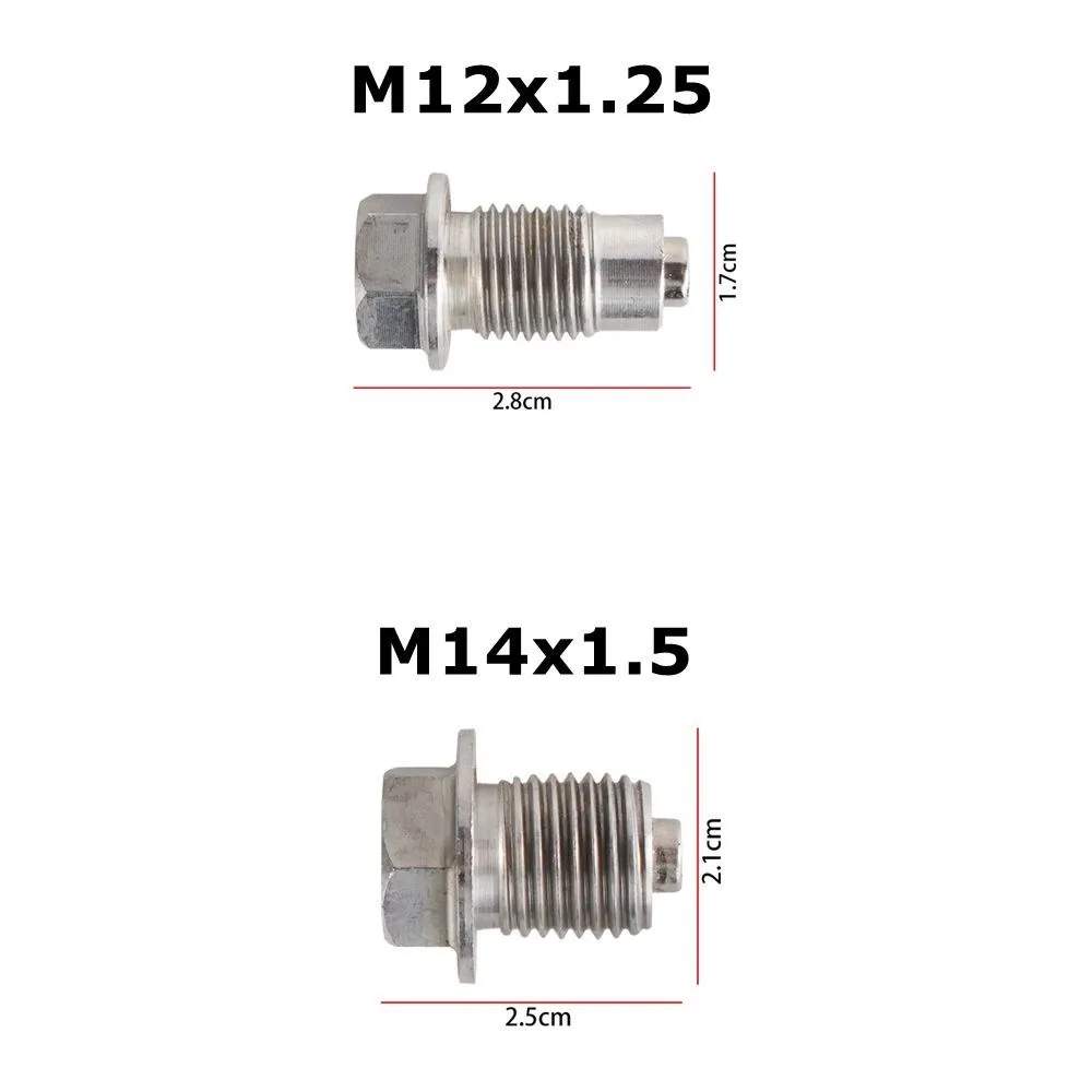 M12x 1,25 M14x 1,5 M16x 1,5 M18x 1,5 Edelstahl Magnetische Öl Ablauf Stecker Ölablasswanne Mutter Silber Auto teile Auto Zubehör – Detail 4