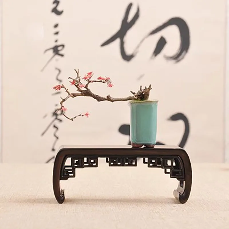 Redwood-Purple Sandalwood Miniature Bonsai Art Display Bracket, Tea Pot, incense burner, Vase Decoration, Handicraft Base