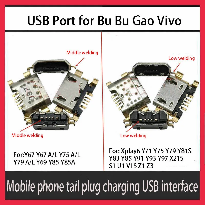 1-10 stücke Micro USB 5pin Buchse Jack Lade Port Für Vivo Xplay6 V5 Y67 Y69 Y71 Y75 Y79 y81S Y83 Y85 Y91 Y93 Y97 X21S S1