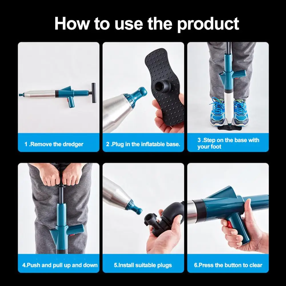 Acheter Les Toilettes à Haute Pression Débloquent Le Piston De Tuyau De Toilette One Shot, Kit De Piston De Toilette Amélioré, Outil De Plomberie Anti-obstruction à Haute Pression