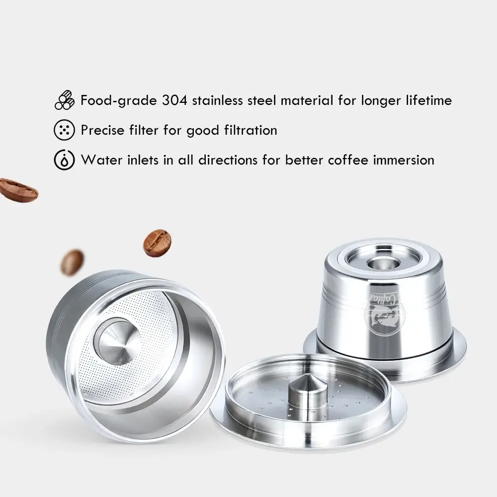 Capsula Caffè Riutilizzabile In Acciaio Inox Con Filtro: Compatibile Con Macchine Exquisite, Colore Giallo