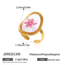 Elegant 18k Gold Plated Minimalist Dry Flower Statement Ring (JDR0201308)