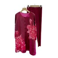 Wrinkle Print Set 2024 Autumn New Fashionable  3/4 Sleeves Top  coat women  trench coat for women - Image 3