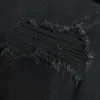 men paisley florals prints leather ribbed patch distressed black jeans 4