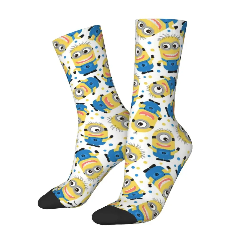 Custom Cool Print M- Minions Cartoon Socks for Women Men Stretchy Summer Autumn Winter M- Minions Bananas Crew Socks 222 Seac5b791c0a34061948fa2a892625821R