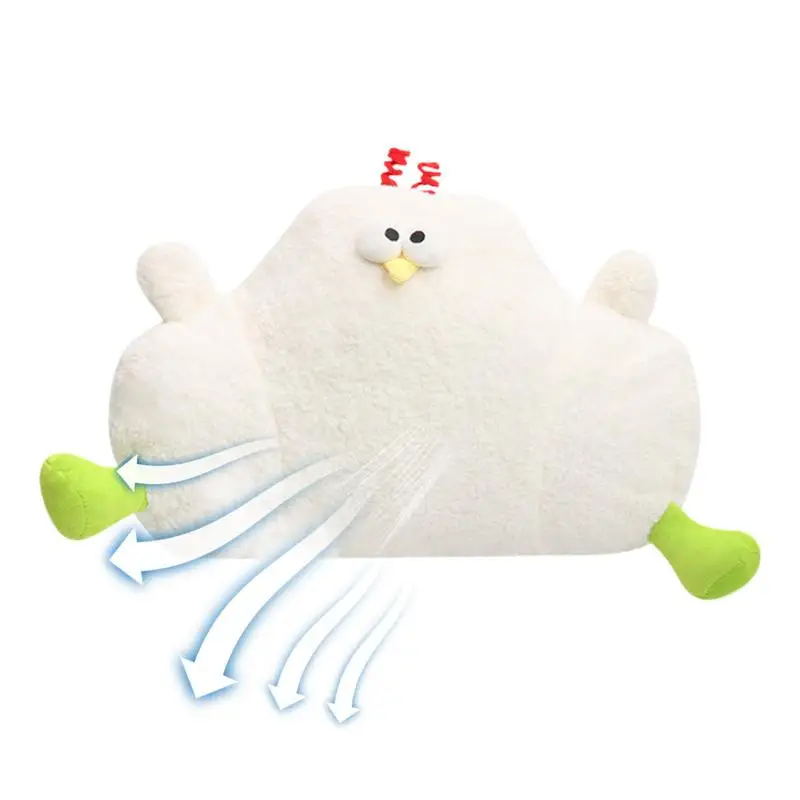 차량용 부드러운 여행용 허리 베개, 팽창식 목 베개, 닭 부드러운 봉제 요추 쿠션, 목 베개, 허리 베개